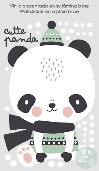 Vinilo bebe Cutte panda menta