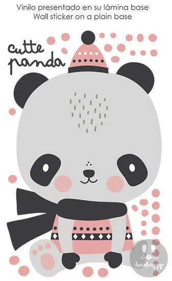 Vinilo bebe Cutte panda rosa