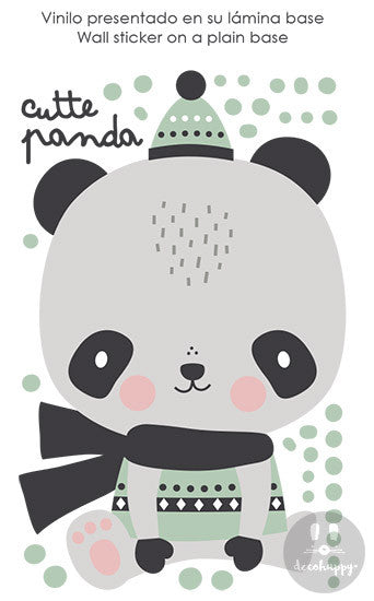 Vinilo bebe Cutte panda menta