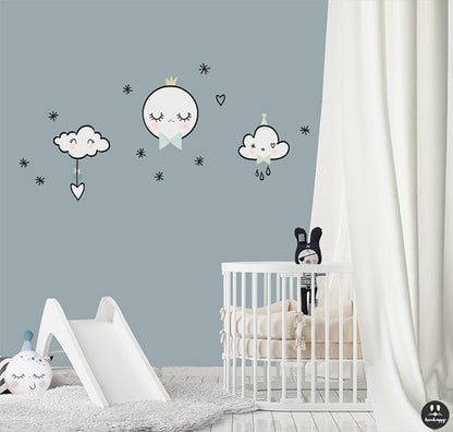 Vinilo infantil de tela luna dormida nordic