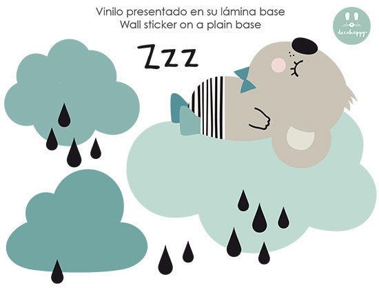 Vinilo Koala dormido Zzz