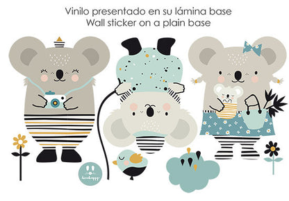 Vinilo familia Koala love