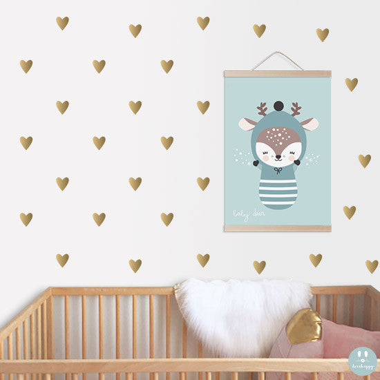 Vinilo Decorativo Pared Corazones Colgando - $ 6.499