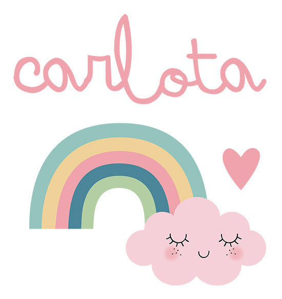 Personalized children's wall sticker names rainbow girl Decohappy