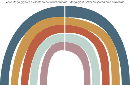Vinilo infantil de tela Arcoíris gigante desigual vintage