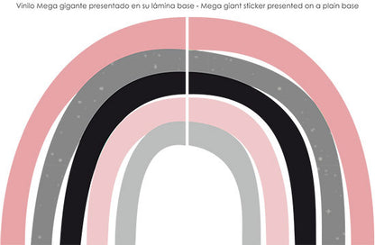 Vinilo infantil de tela Arcoíris gigante desigual rosas