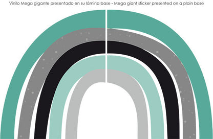 Vinilo infantil de tela Arcoíris gigante desigual mentas