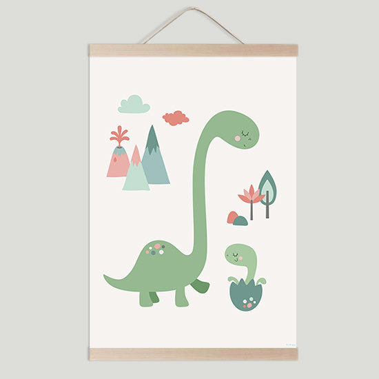 Lámina infantil dinosaurio diplodocus