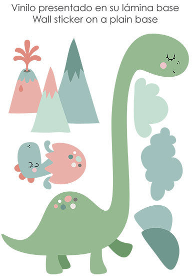 Vinilo infantil dinosaurio diplodocus