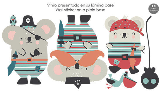 Vinilos bebe koalas piratas tribu colores