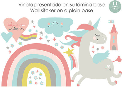 Vinilo Belive in Unicorn pasteles