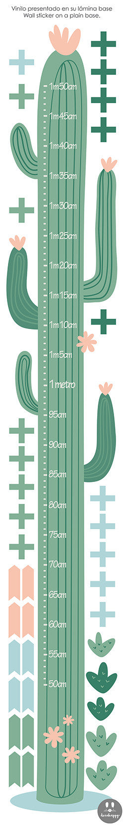 Vinilo infantil medidor cactus