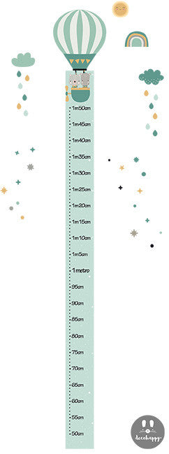 Vinilo infantil medidor globo menta