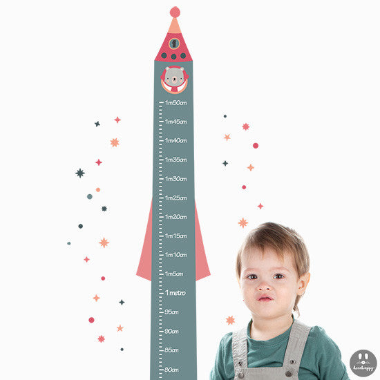Vinilo infantil medidor Cohete espacial