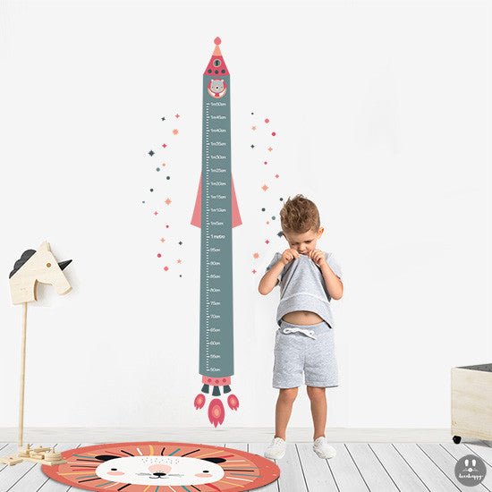 Vinilo infantil medidor Cohete espacial