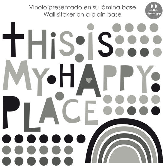 Vinilo frase This is my happy place negros
