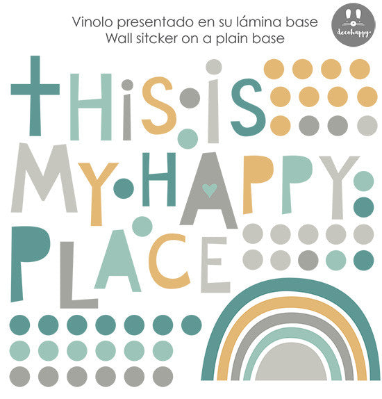 Vinilo frase This is my happy place mentas