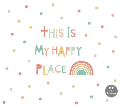 Vinilo frase This is my happy place colores