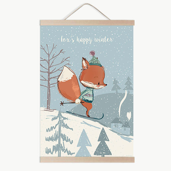 Lámina infantil fox happy winter