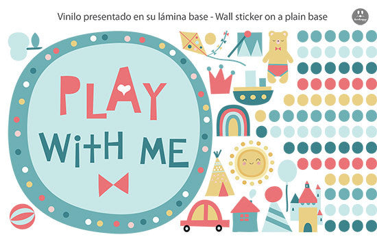 Vinilo infantil play with me menta