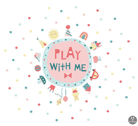 Vinilo infantil play with me rosa