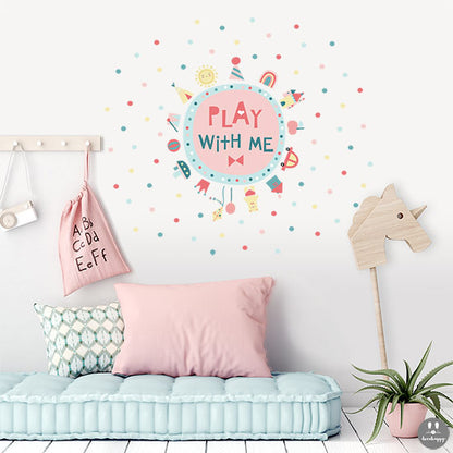 Vinilo infantil play with me rosa