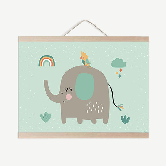 Lámina infantil elefante selva happy