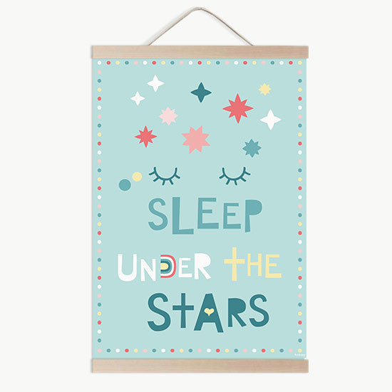 Lámina infantil sleep under the stars menta