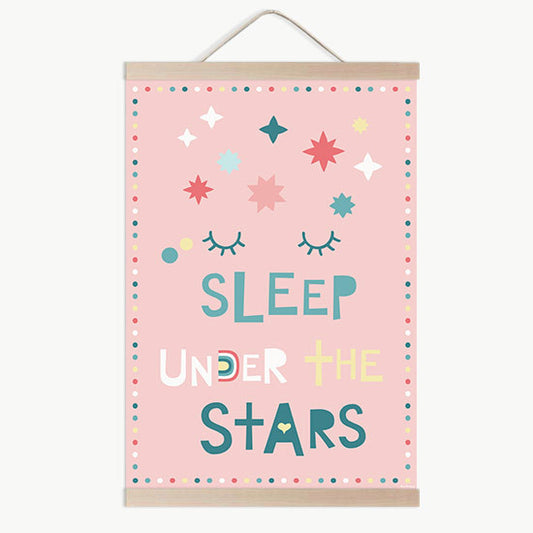 Lámina infantil sleep under the stars rosa