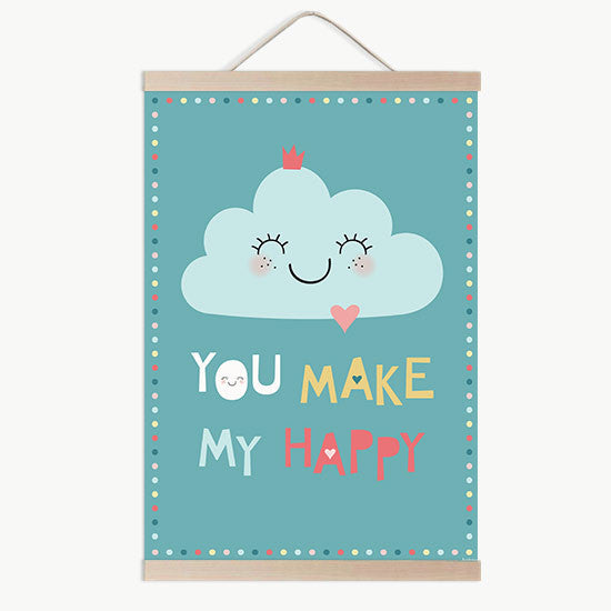 Lámina infantil you make my happy menta