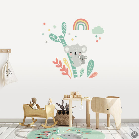 Vinilo de tela Koalas love colores