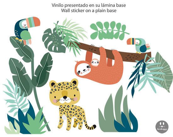 Vinilo infantil animales jungla salvajes