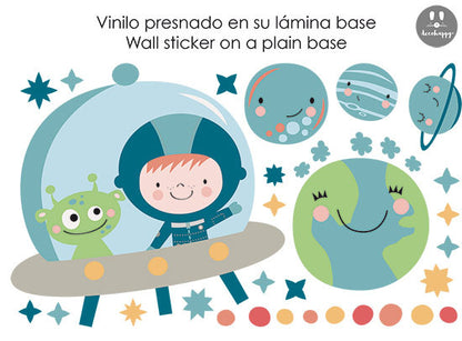 Vinilo infantil peque en nave extraterrestre