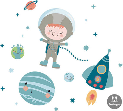 Vinilo infantil peque astronauta colores