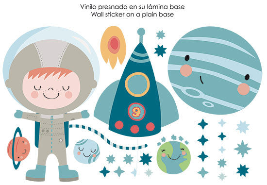 Vinilo infantil peque astronauta colores