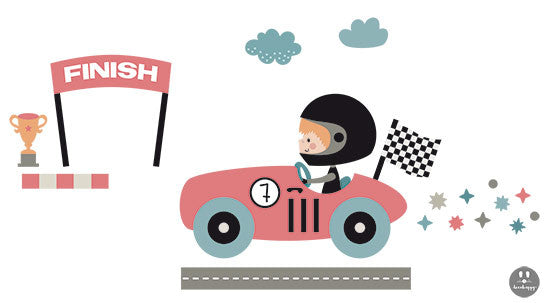Vinilo infantil peque coche carreras – Decohappy