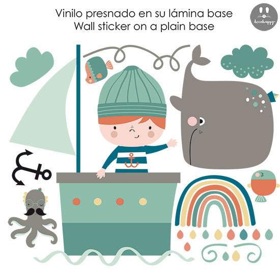 Vinilo infantil peque marinero