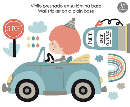 Vinilo infantil peque en coche