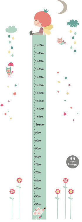 Vinilo infantil medidor a conjunto luna mágica colors