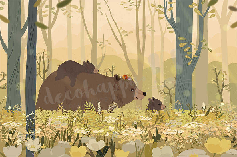 Mural infantil osos del bosque