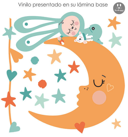 Vinilo bebe dormido en la luna