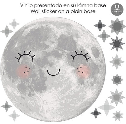 Vinilo bebe luna gris