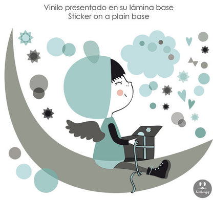 Vinilo bebe peque regalo mágico luna