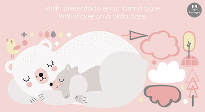 vinilos bebe oso y bebe dormidos blancos