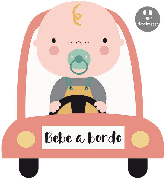 Bebe a bordo bebe coche naranja