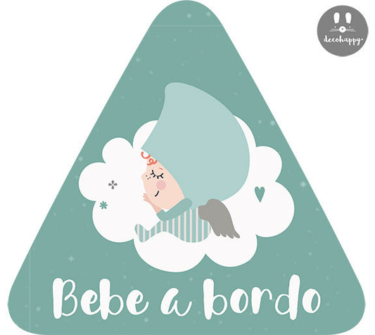 Bebe a bordo bebe dormido menta