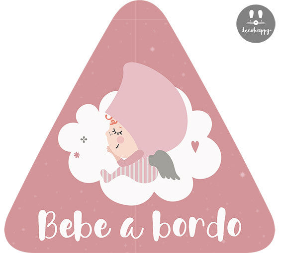 Bebe a bordo bebe dormido rosa