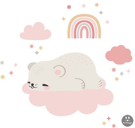 vinilos bebe oso dormido nube