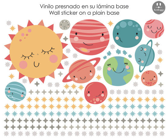 Vinilo infantil sistema solar