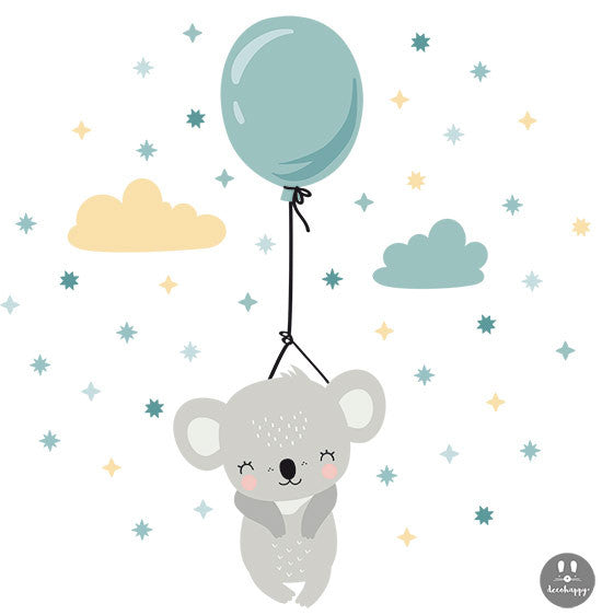 Vinilo bebe koala globo mentas